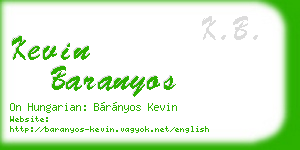 kevin baranyos business card