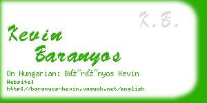 kevin baranyos business card